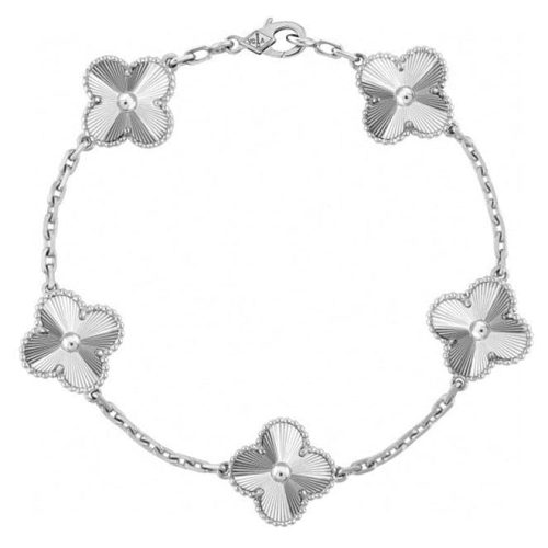 Pnstime Vintage Alhambra Five Motifs Clover Bracelet Gift Jewelry