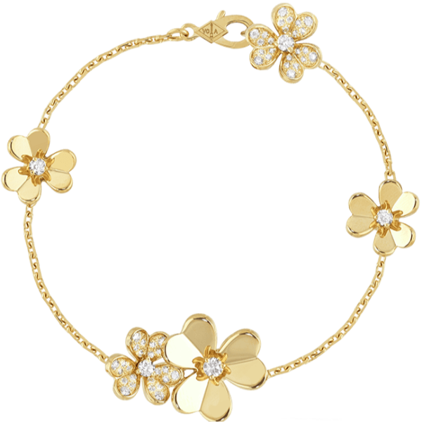 Pnstime 5 Flowers Frivole Diamonds Clover Bracelet Elegant Luxury