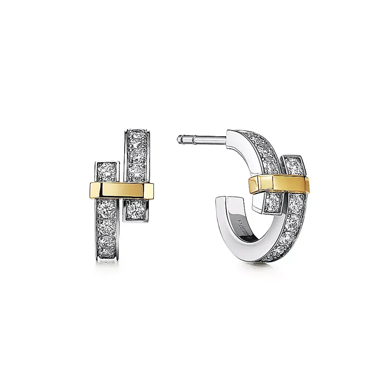 Pnstime T Edge Hoop Earrings
