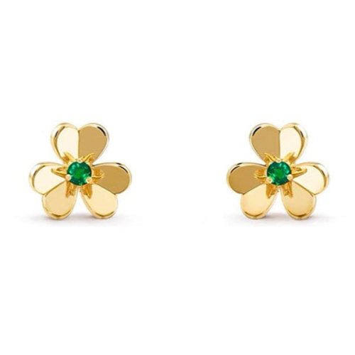 Pnstime Frivole Mini Emerald Earrings Elegant Women