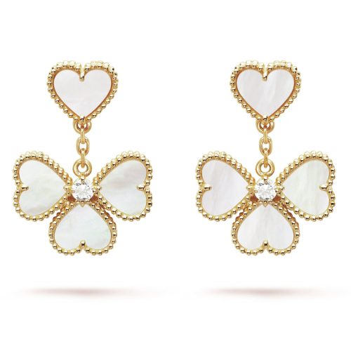 Pnstime Sweet Alhambra Effeuillage Earrings Gift Jewelry