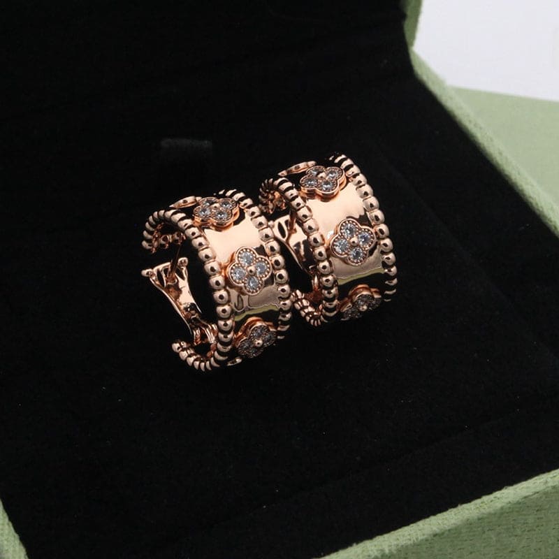 Pnstime Perlée Clovers Hoop Earrings Luxury - Image 8