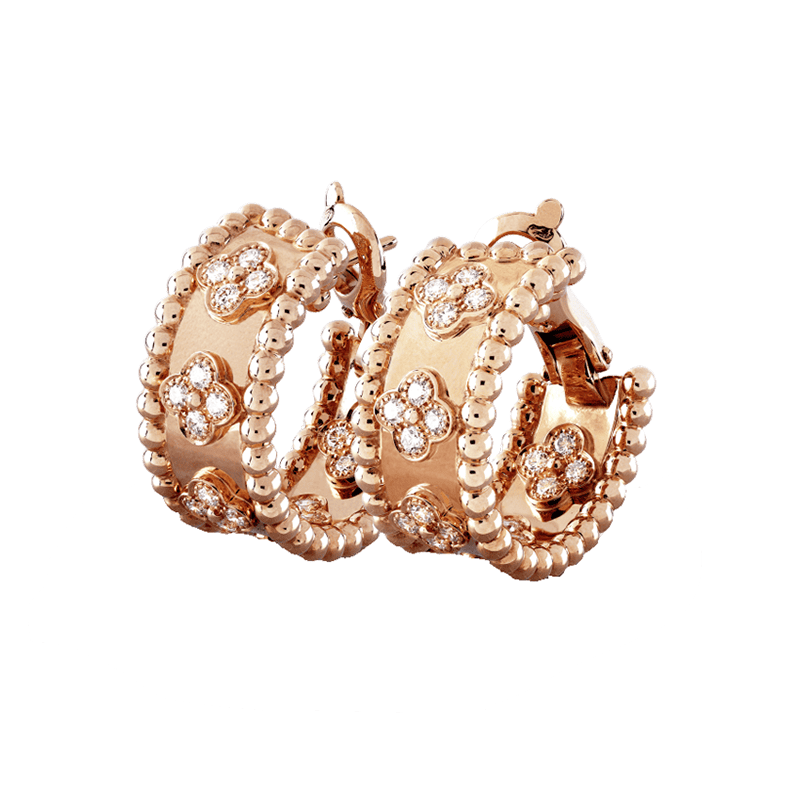 Pnstime Perlée Clovers Hoop Earrings Luxury - Image 2