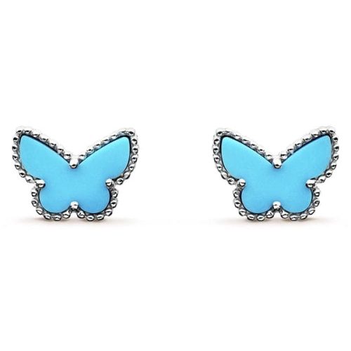 Pnstime Sweet Alhambra Butterfly Stud Earrings Gift Jewelry