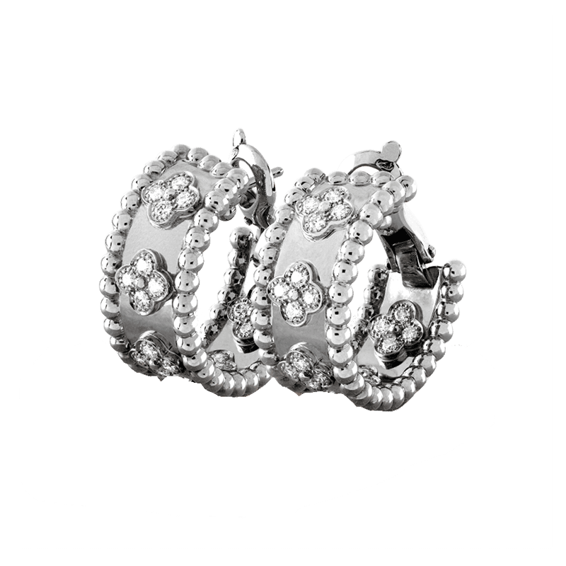 Pnstime Perlée Clovers Hoop Earrings Luxury - Image 3