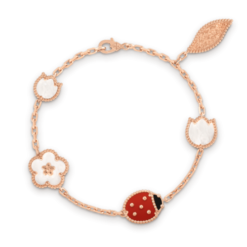 Pnstime Lucky Spring Rose Gold Bracelet 5 Motifs