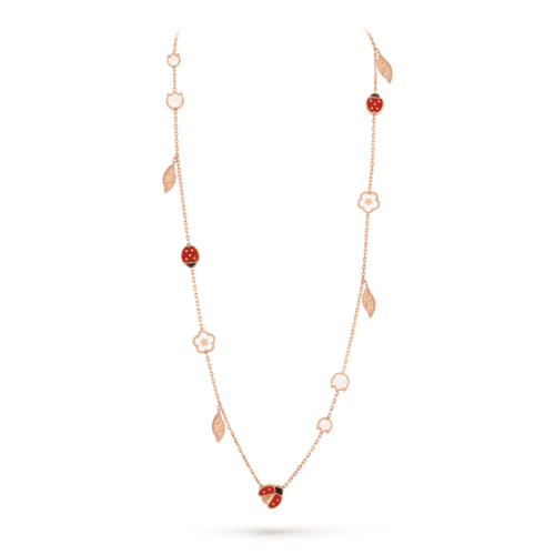 Pnstime Lucky Spring 15 Motifs Rose Gold Necklace