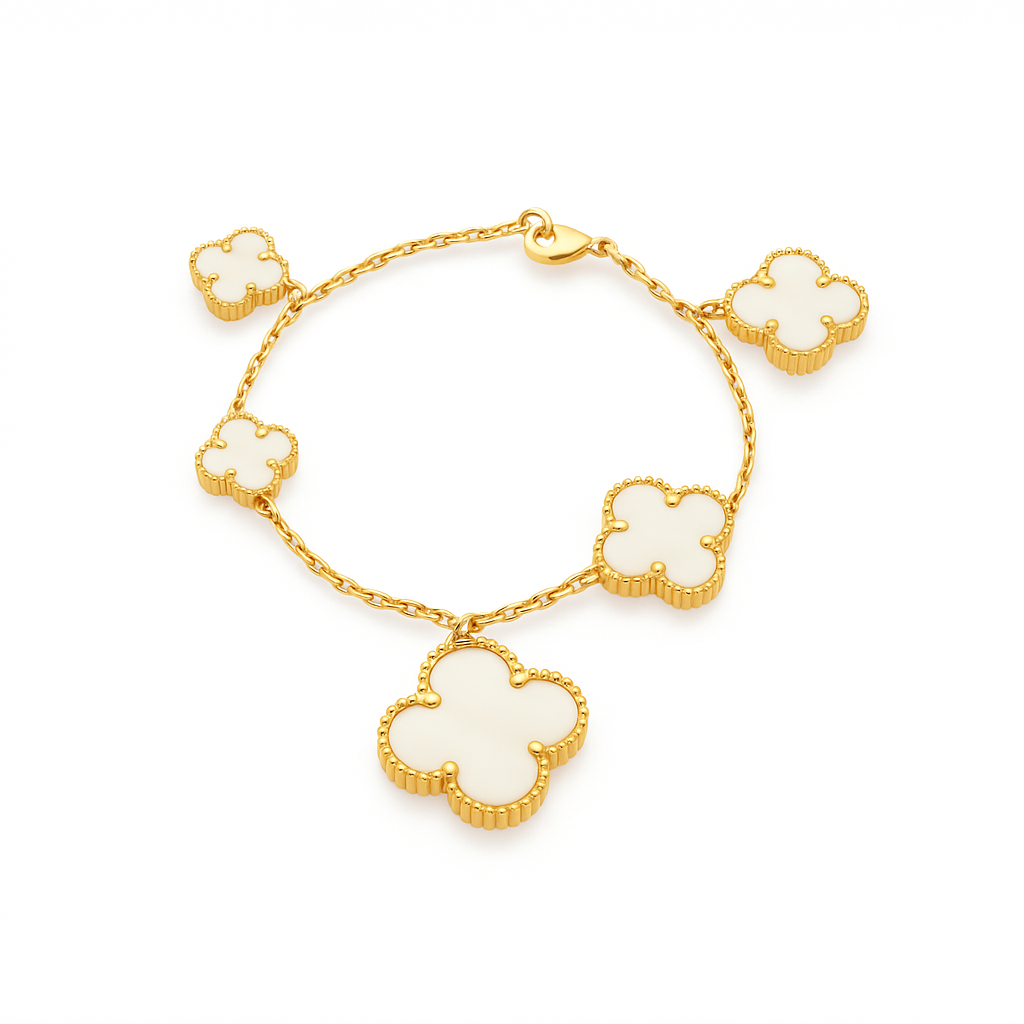 Pnstime Magic Alhambra Five Pearls Motifs Clover Bracelet Elegance - Image 3