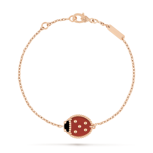 Pnstime Lucky Spring Closed Wings Bug Rose Gold Bracelet
