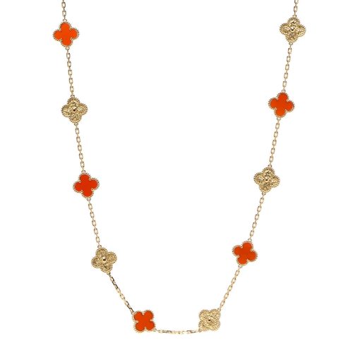 Pnstime Vintage Alhambra 20 Motifs Long Necklace