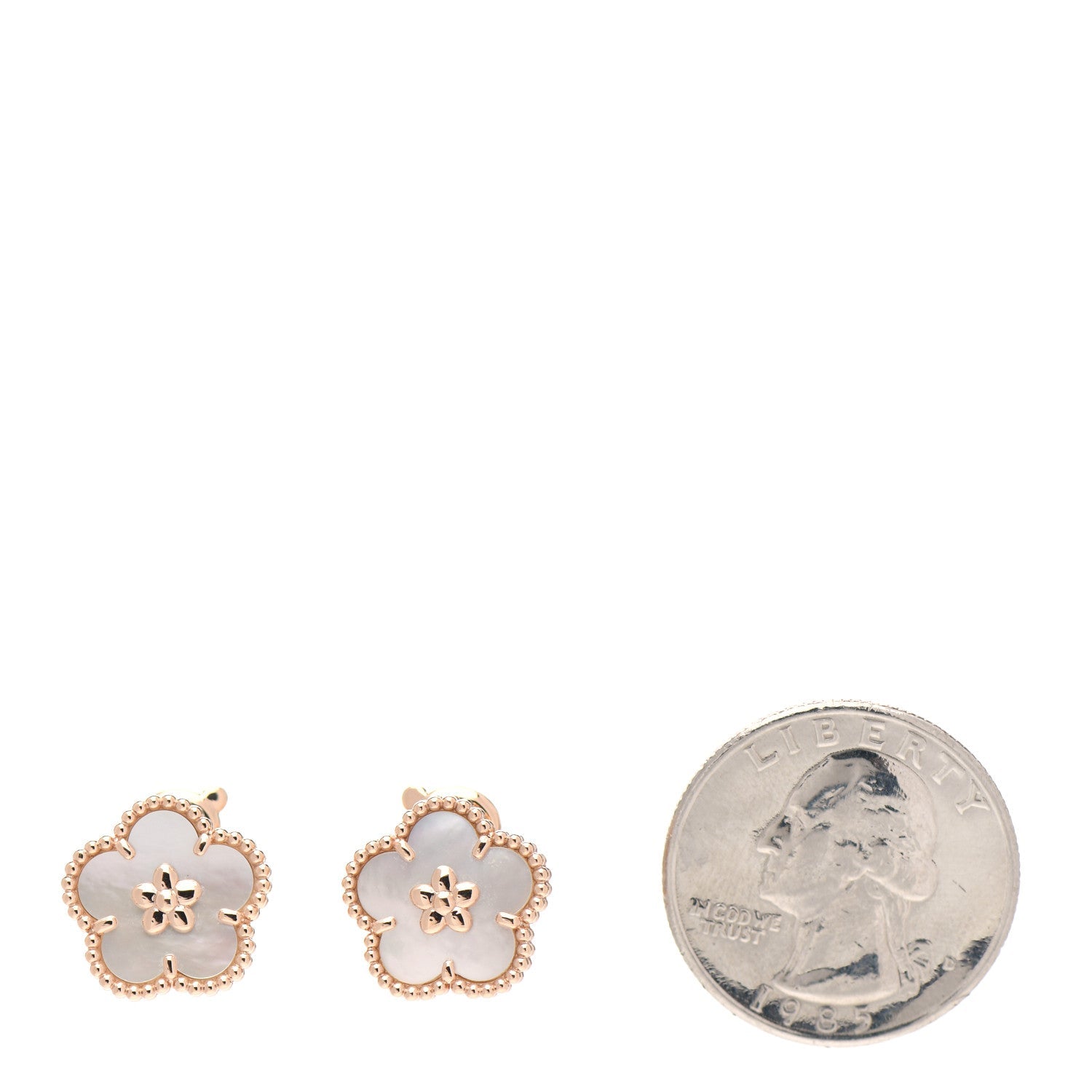 Pnstime Lucky Spring White Blossom Rose Gold Earrings - Image 3