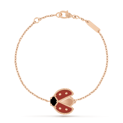 Pnstime Lucky Spring Open Wings Bug Rose Gold Bracelet
