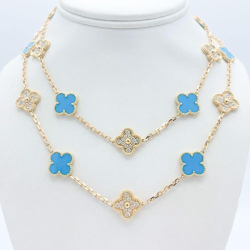 Pnstime Vintage Alhambra 20 Motifs Long Necklace
