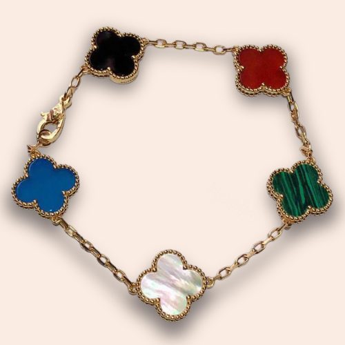Pnstime Vintage Alhambra Color Bracelet Gift Jewelry
