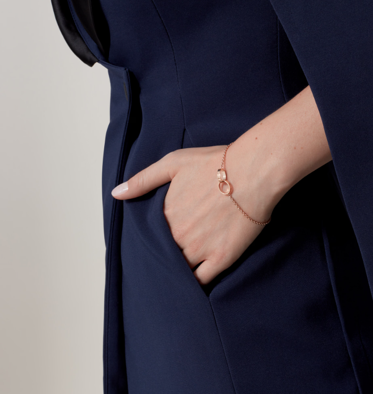 Pnstime Double Ring Bracelet Stylish Women - Image 10