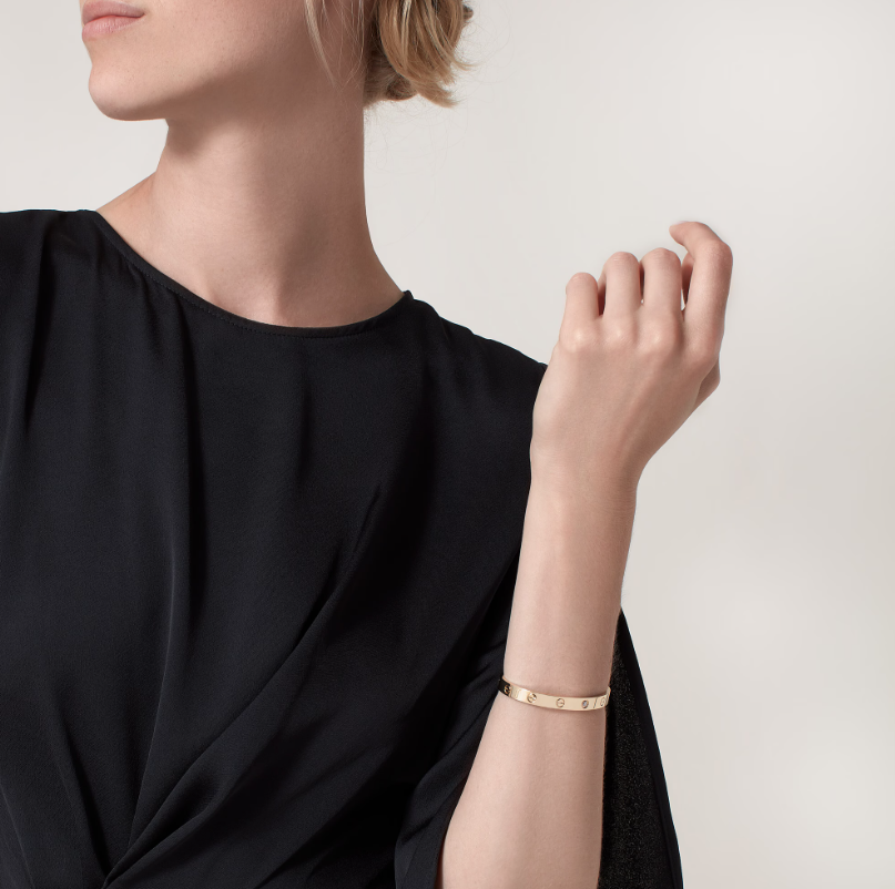 Pnstime Open Cuff 1 Diamond Love Bracelet Jewelry - Image 3