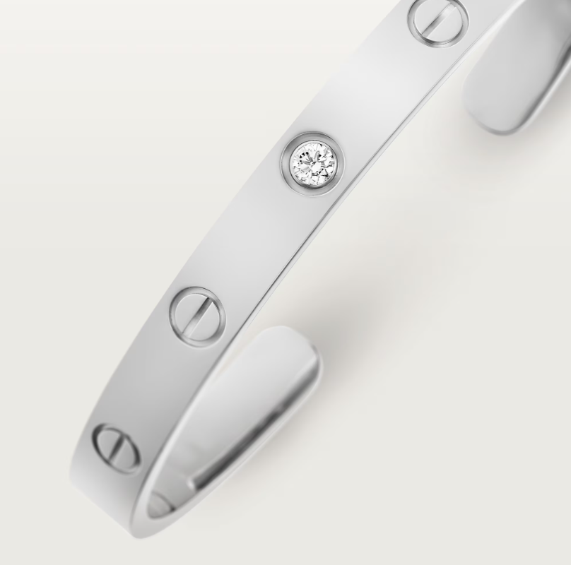 Pnstime Open Cuff 1 Diamond Love Bracelet Jewelry - Image 10