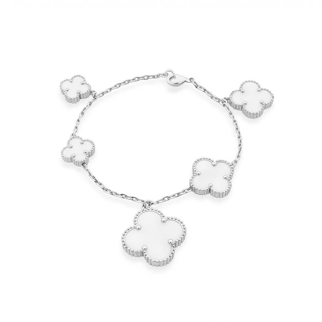 Pnstime Magic Alhambra Five Pearls Motifs Clover Bracelet Elegance - Image 2