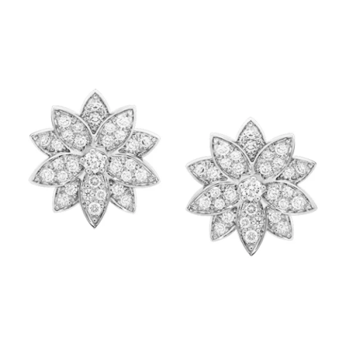 Pnstime Lotus One Flowers Small Earrings Delicate Women