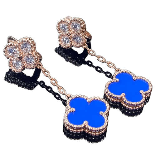 Pnstime Magic Alhambra Agate Earclips Earrings Jewelry