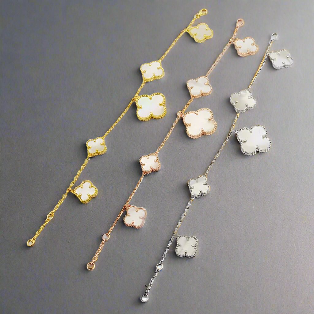 Pnstime Magic Alhambra Five Pearls Motifs Clover Bracelet Elegance - Image 4