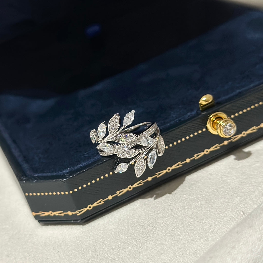 Pnstime T Victoria Diamond Vine Bypass Ring - Image 3