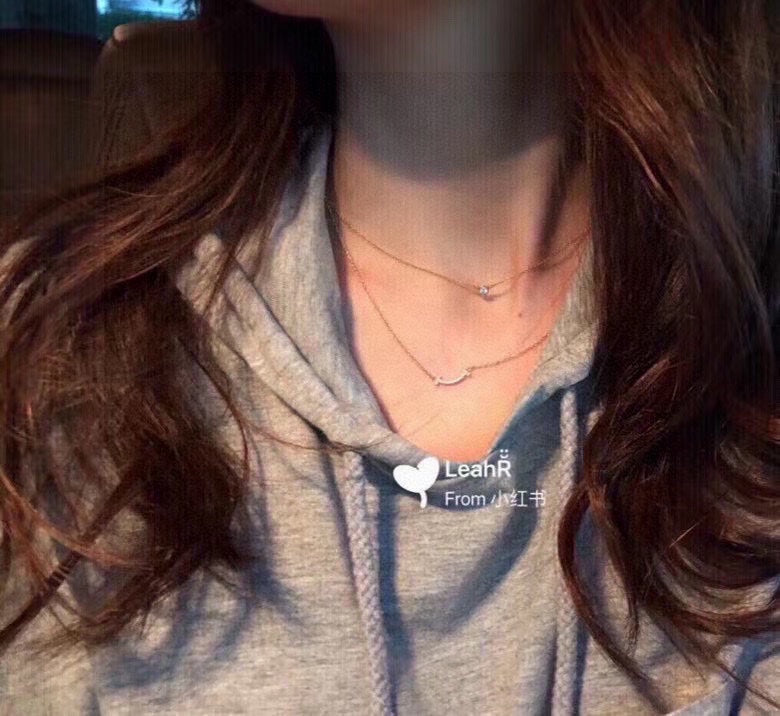 Pnstime T Small Diamond Pendant Necklace - Image 3