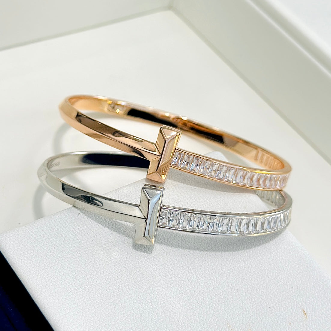 Pnstime T1 Wide Diamond Hinged Bracelet - Image 6