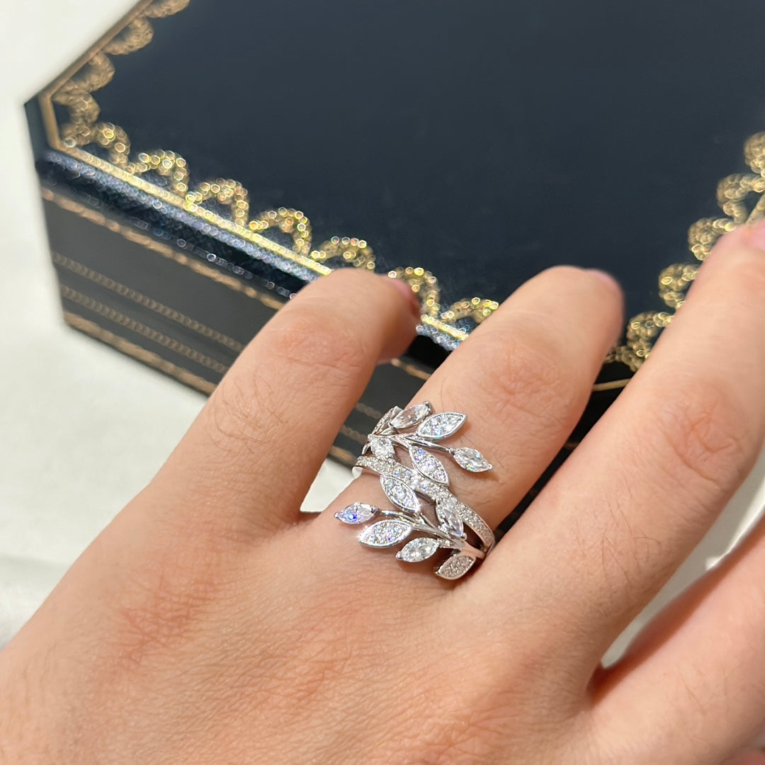 Pnstime T Victoria Diamond Vine Bypass Ring - Image 4