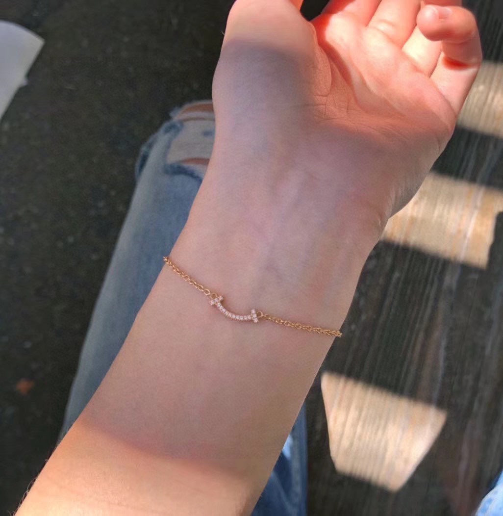 Pnstime T Smile Diamond Bracelet - Image 5