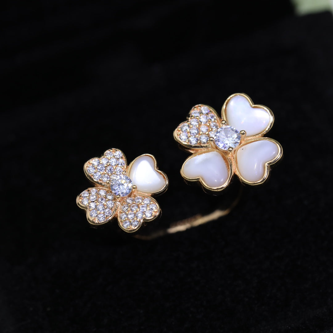 Pnstime Cosmos Diamond Rose Gold Between The Finger Diamond Ring Fashion Jewelry - Image 5