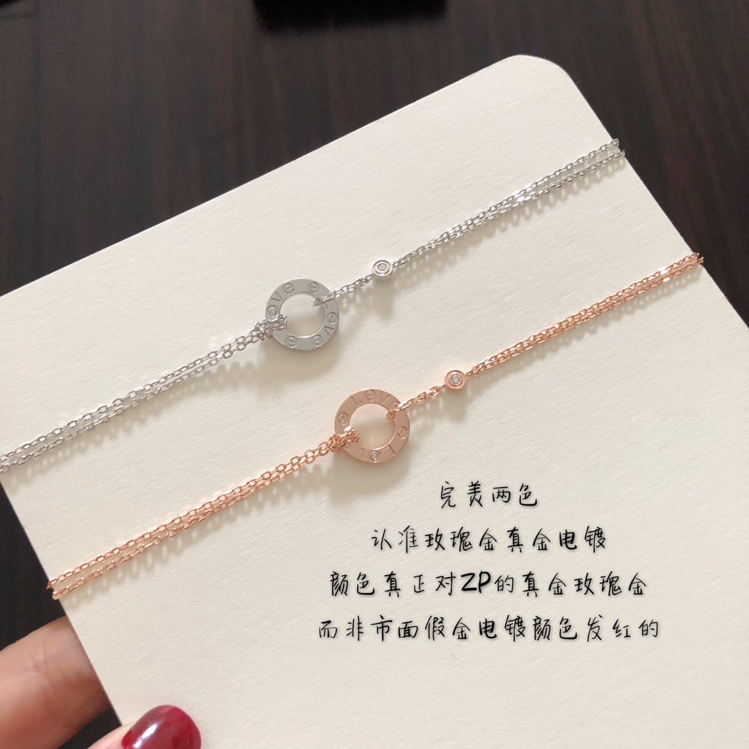 Pnstime Two Love Diamond Necklace Elegant Luxury - Image 4