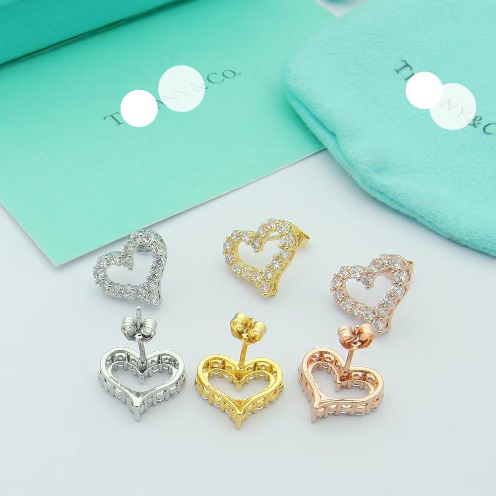 Pnstime T Heart Diamonds Earrings - Image 7