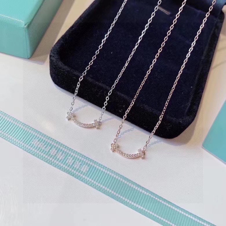 Pnstime T Small Diamond Pendant Necklace - Image 4