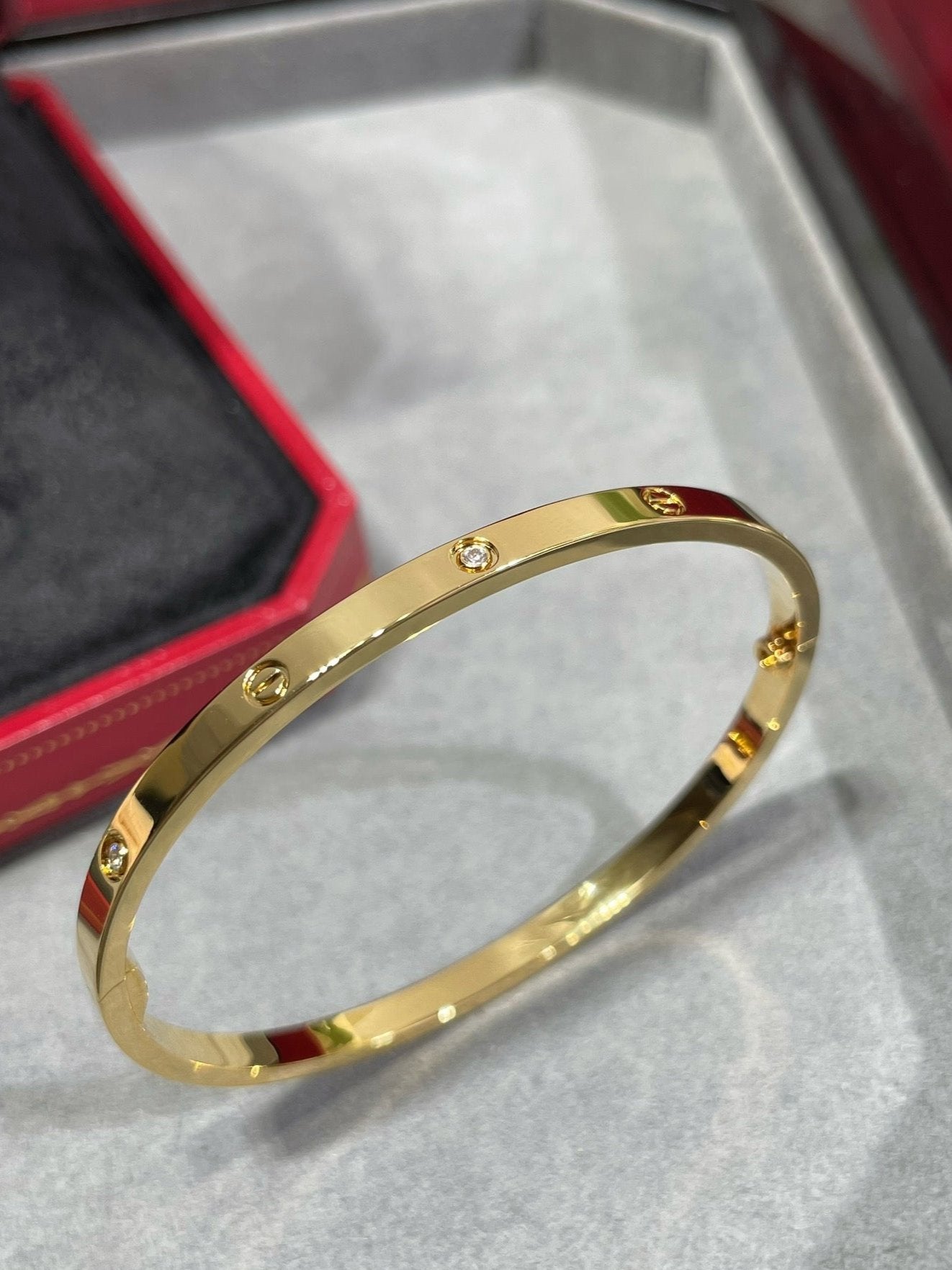 Pnstime Love Six Diamonds Small Bracelet Delicate - Image 2