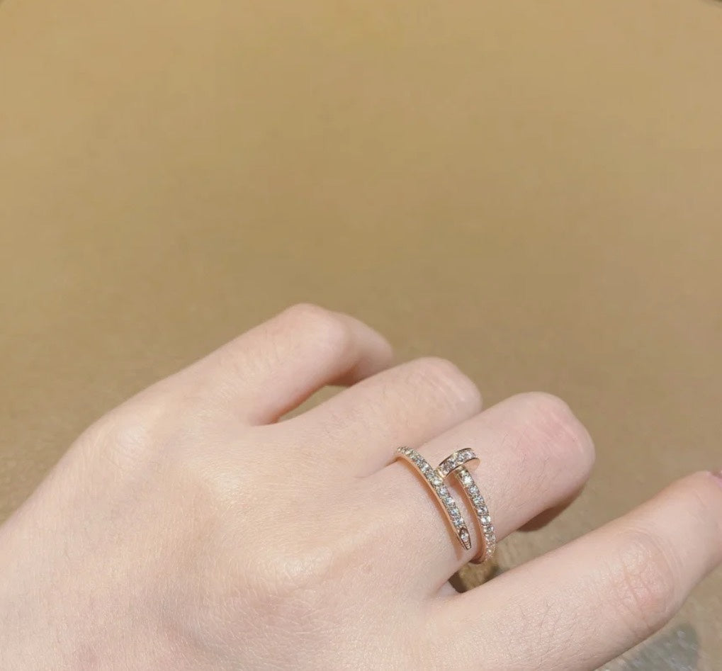 Pnstime Juste Un Clou Full Diamond Ring Luxury Women - Image 4