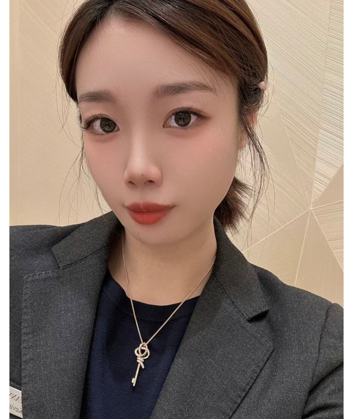 Pnstime T Keys Woven Diamonds Medium Necklace - Image 5