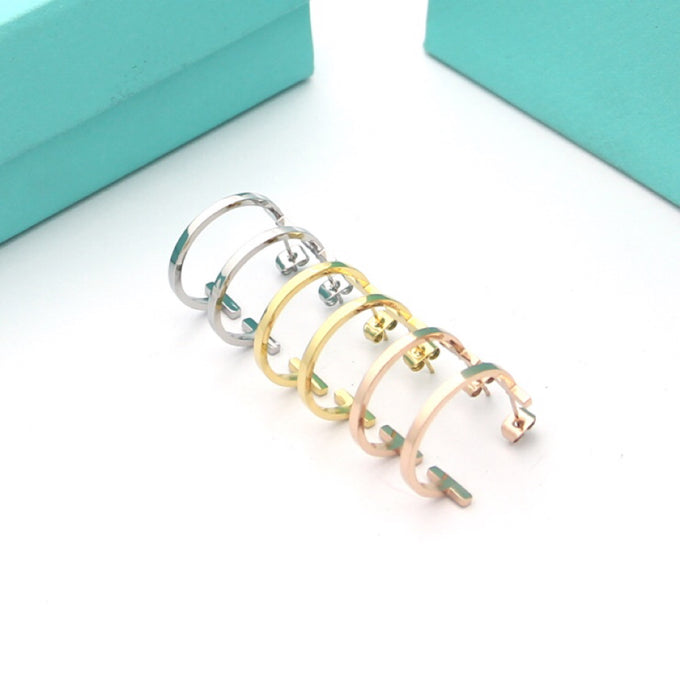 Pnstime T Hoop Earrings - Image 8