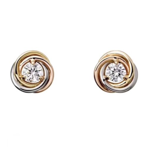 Pnstime Trinity Diamond Earrings for Couple