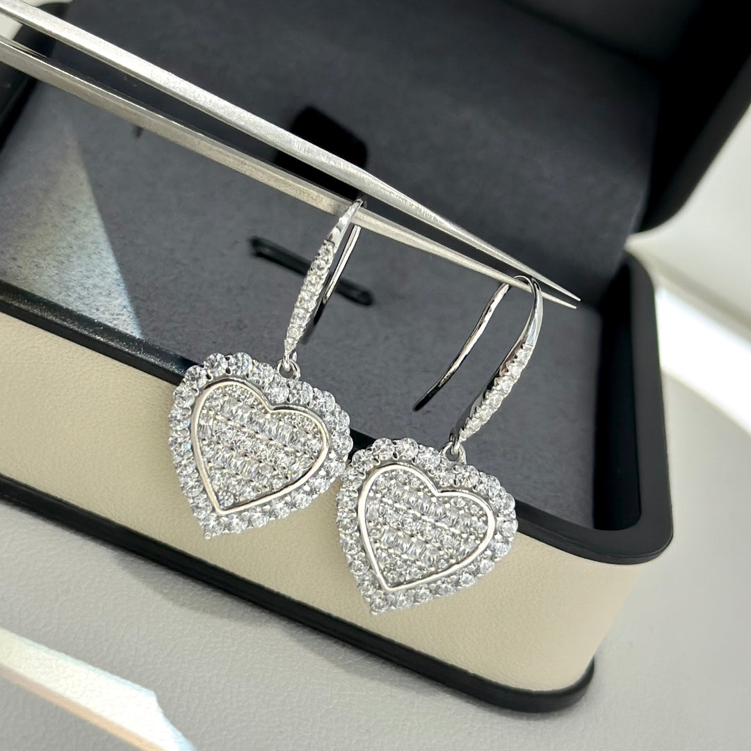 Pnstime T Heart Diamonds Earrings - Image 6