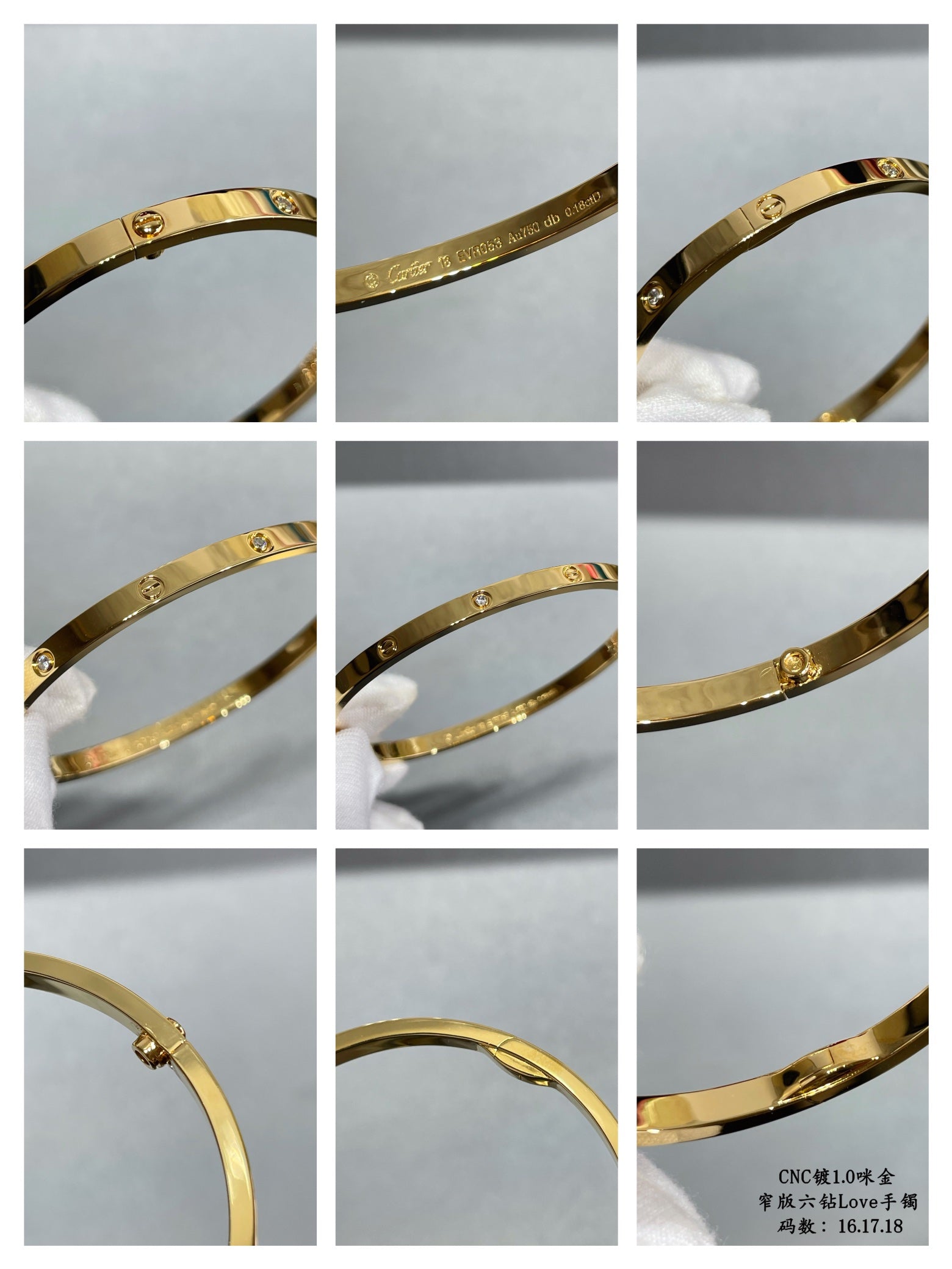 Pnstime Love Ten Diamonds Small Bracelet Elegant - Image 10