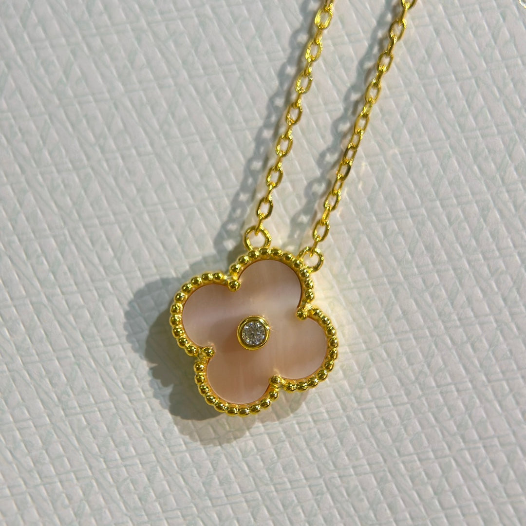 Pnstime Sweet Alhambra Pink Clover Necklace - Image 5