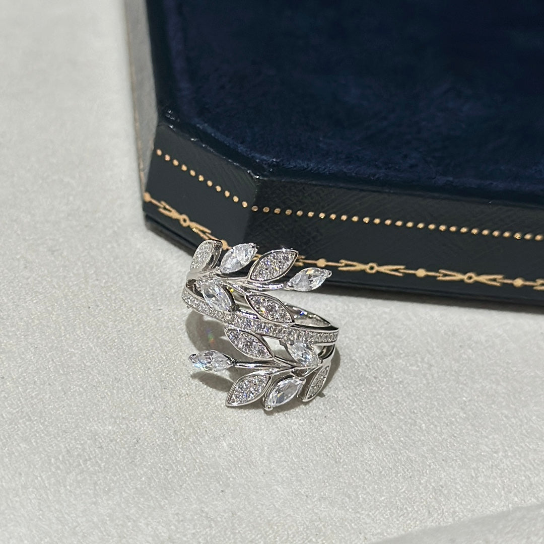 Pnstime T Victoria Diamond Vine Bypass Ring - Image 6