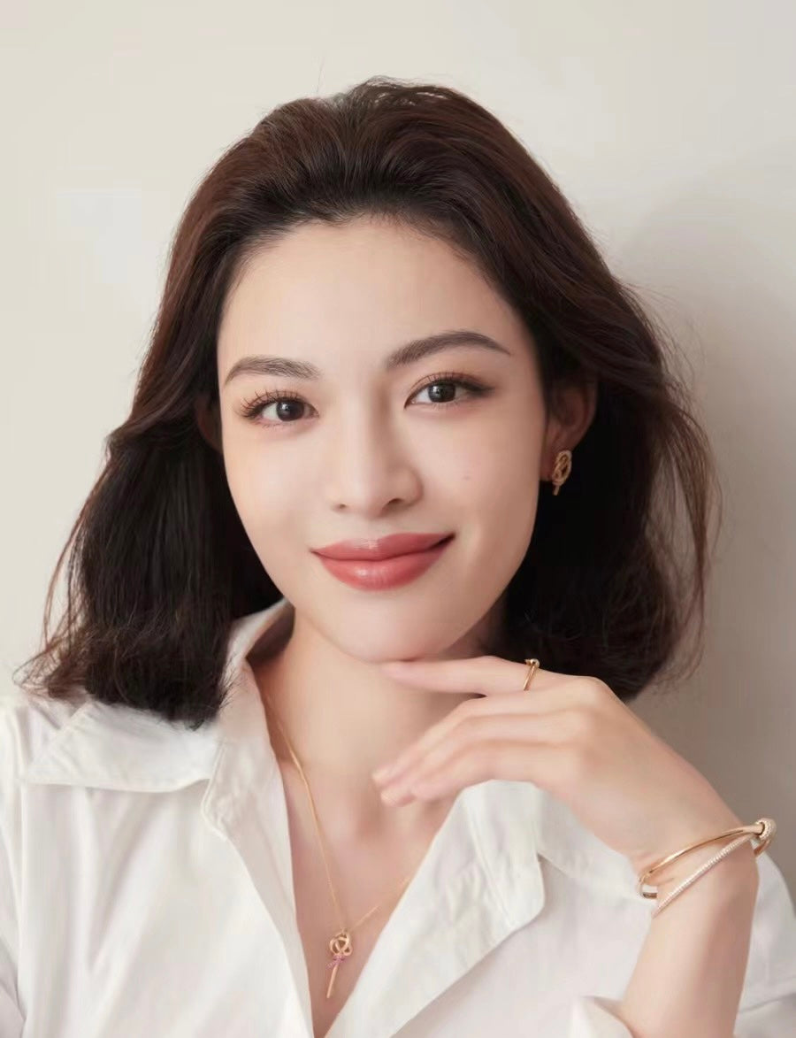 Pnstime T Keys Woven Diamond Earrings - Image 8