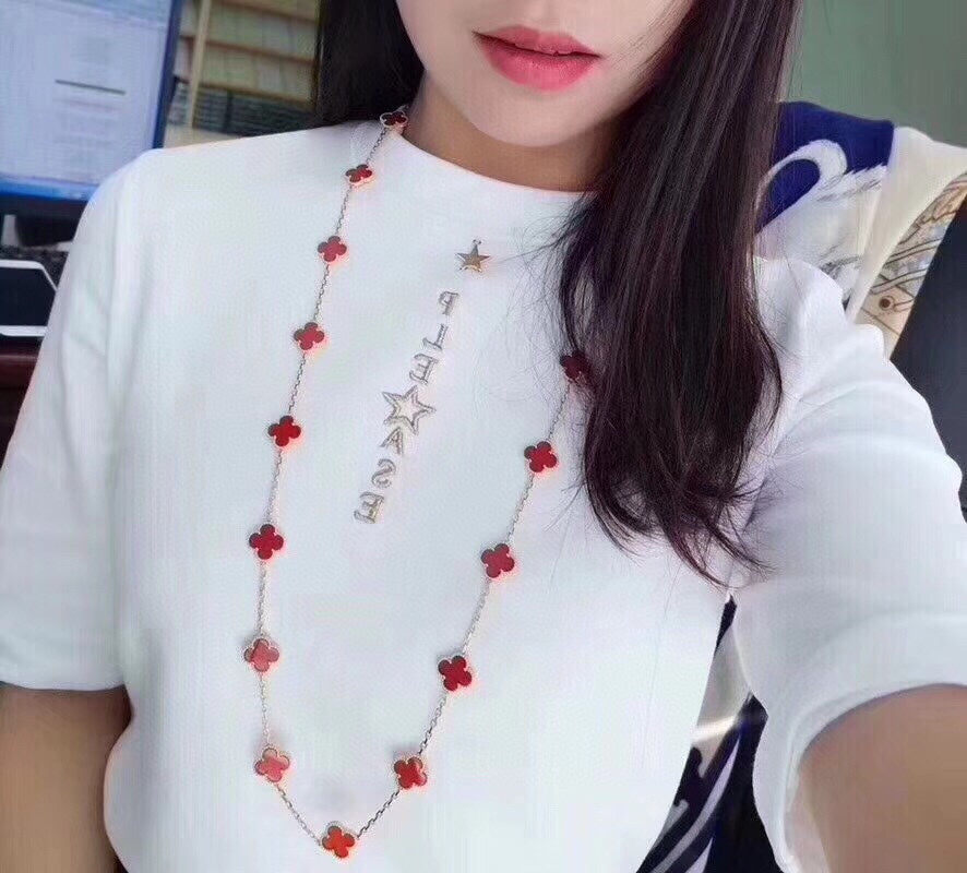 Pnstime Vintage Alhambra 20 Motifs Long Necklace - Image 3