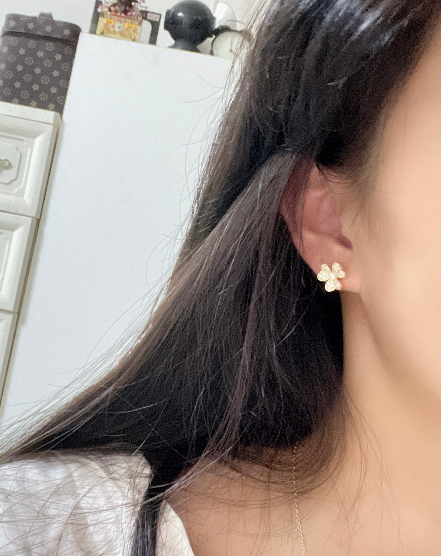 Pnstime Yellow Gold Frivole Small Earrings Gift Jewelry - Image 5