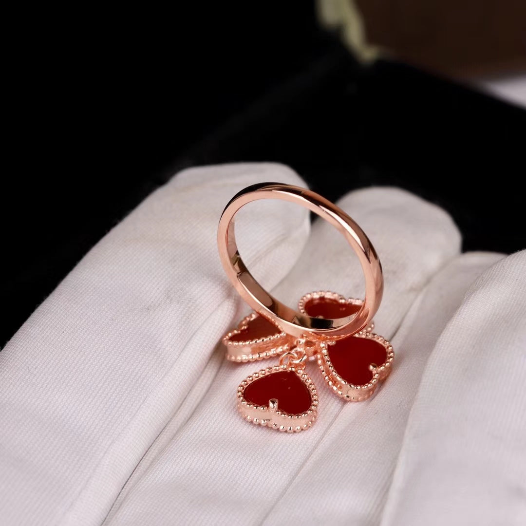 Pnstime Sweet Alhambra Effeuillage Ring Gift Jewelry - Image 6