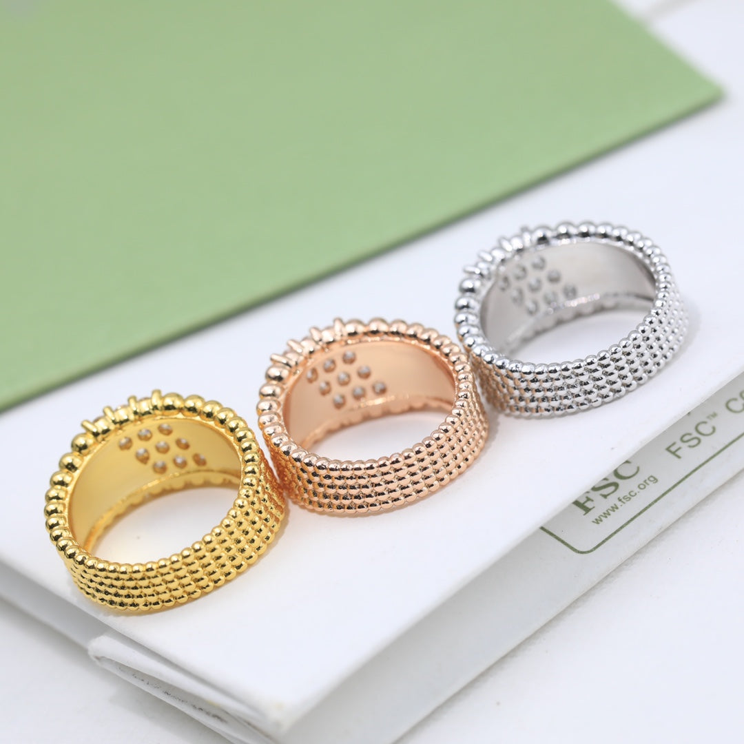 Pnstime Perlée Diamonds Five Rows Ring - Image 10