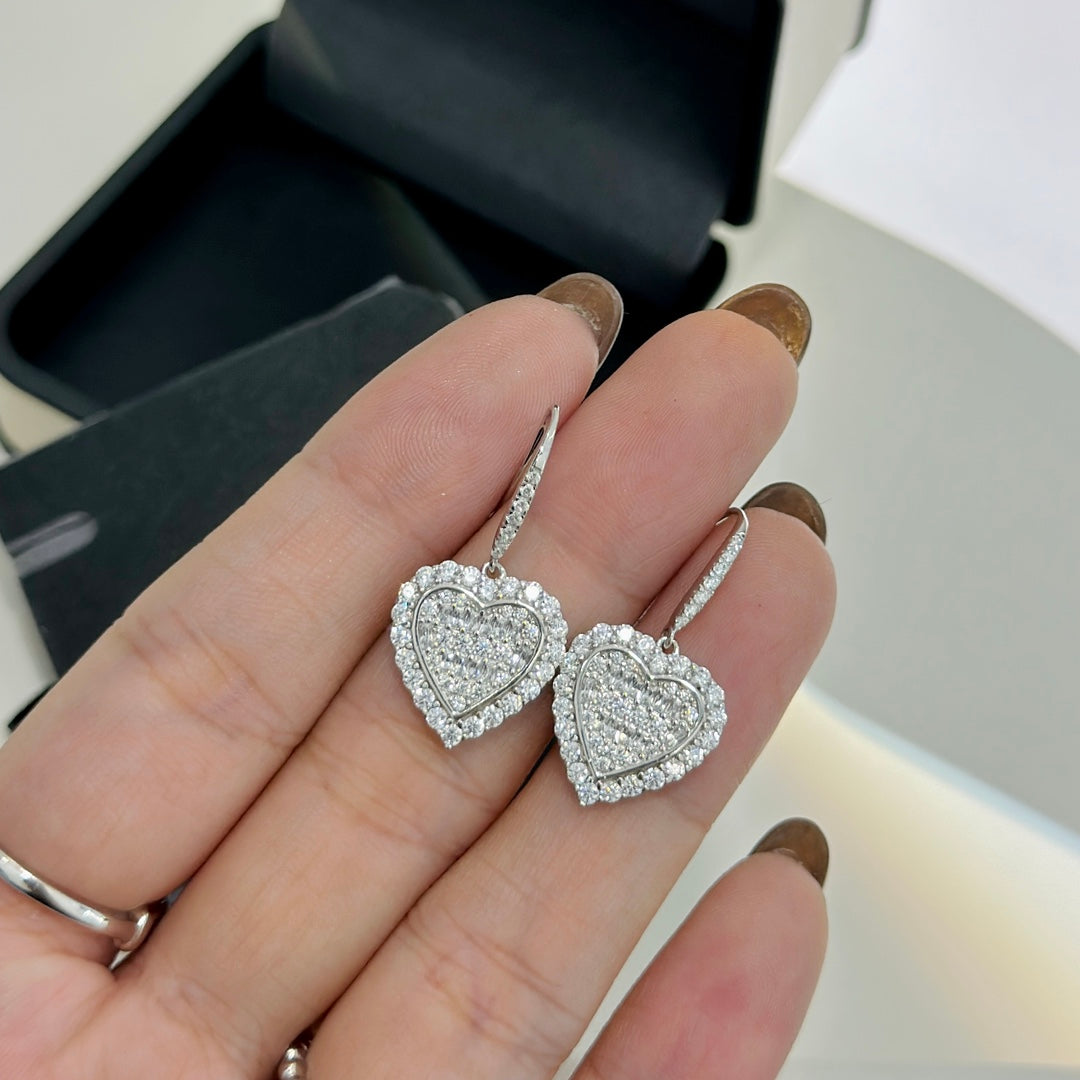Pnstime T Heart Diamonds Earrings - Image 4