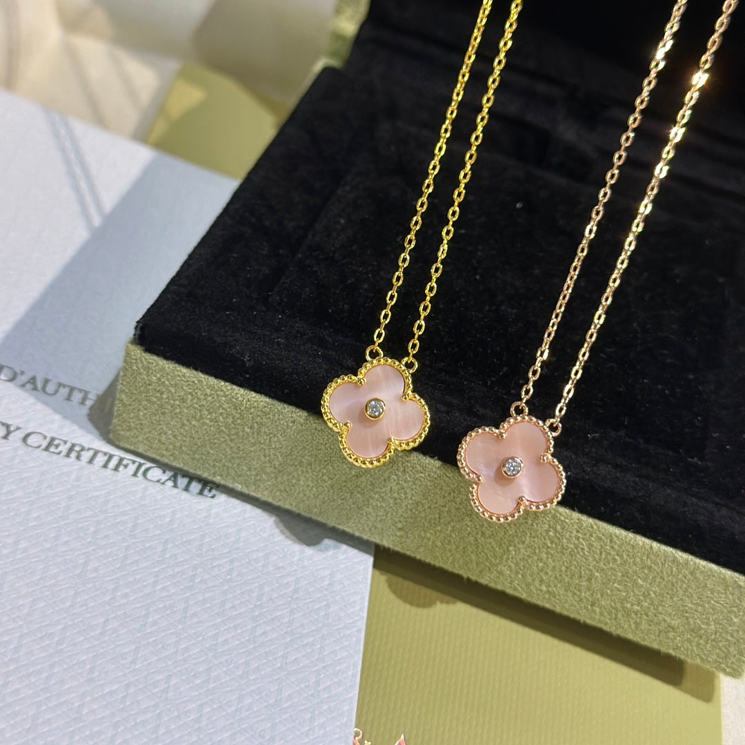 Pnstime Sweet Alhambra Pink Clover Necklace - Image 6